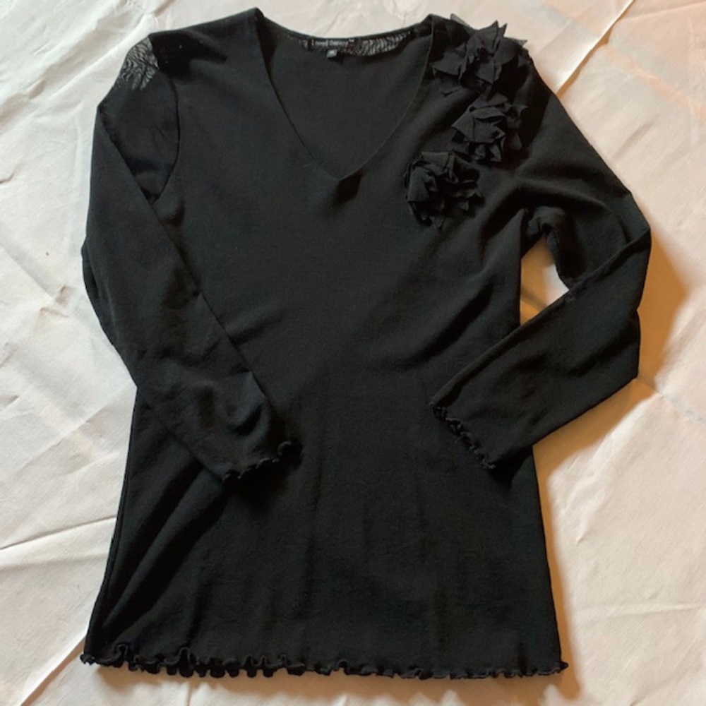 Therapy - Nylon Mesh Top w/Flower embroi XL